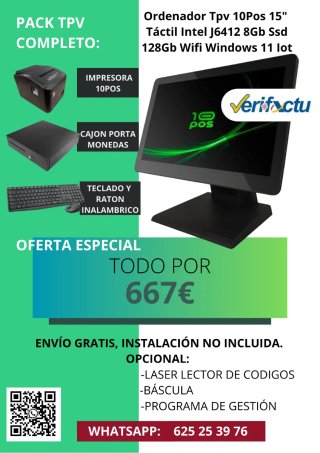 TPV comercio y hostelería completo Táctil 17 10POS