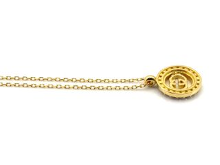 gargantilla oro 18k con piedra con circonita 20cm