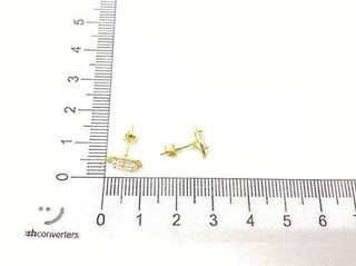 pendientes oro 18k con piedra con circonita