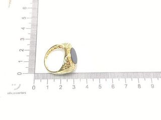 sello oro 18k con piedra con onix t. 22 (19,74 mm)