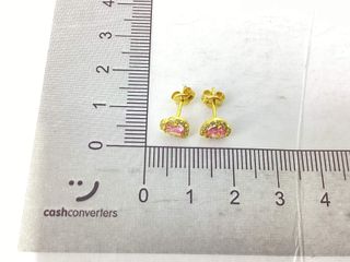 pendientes oro 18k con piedra con circonita