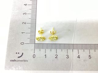 pendientes oro 18k con piedra con circonita