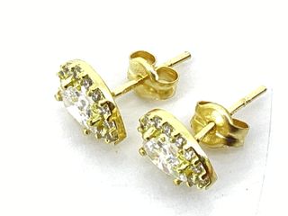 pendientes oro 18k con piedra con circonita
