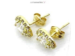 pendientes oro 18k con piedra con circonita