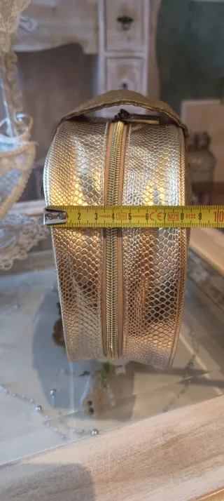 BeautyKey Borsa Colore Oro Effetto Pitone