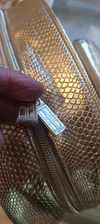 BeautyKey Borsa Colore Oro Effetto Pitone