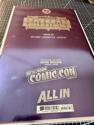 Comic USA Absolute Batman #1 Brooks 2 FIRMAS + COA