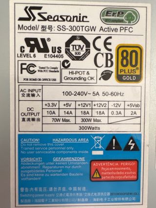 Fuente de alimentacion TFX Seasonic 80plus gold