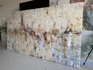 Cuadro abstracto, pintado a mano. Formato grande