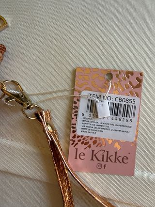 Pochette Le Kikke dorata effetto coccodrillo