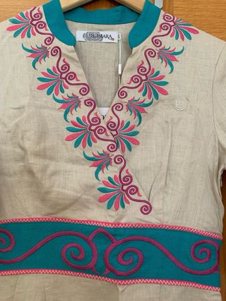 Vestido Olimara bordado talla 42