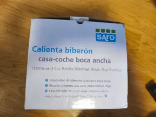 Calienta biberones blanco y azul Saro