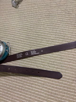 Cinturón de piel auténtica marrón 85