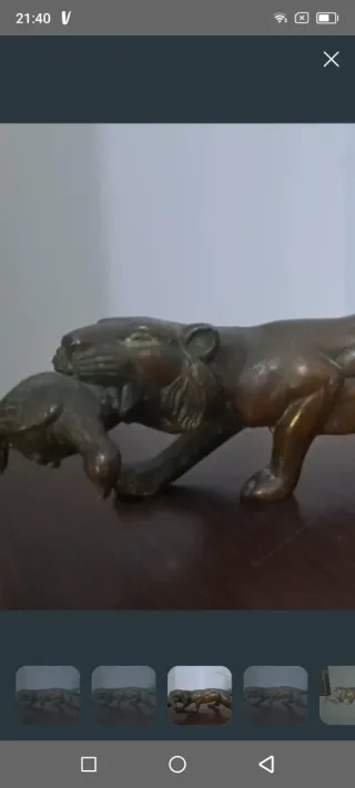 Escultura Tigre de  Bronce Art Deco