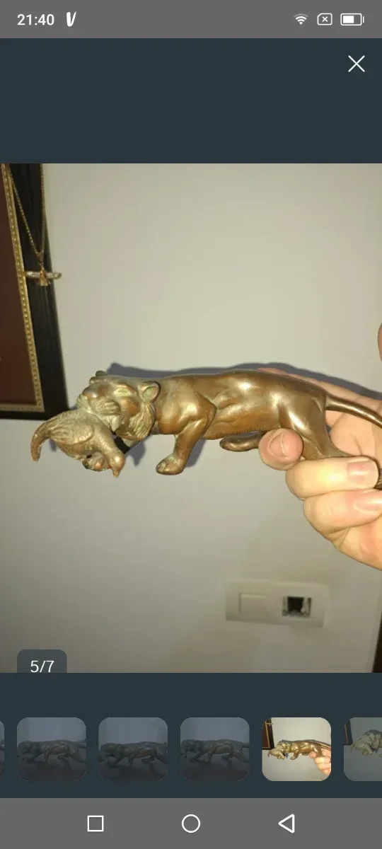 Escultura Tigre de  Bronce Art Deco