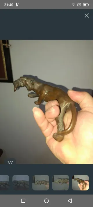 Escultura Tigre de  Bronce Art Deco