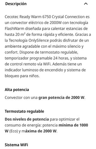 Radiador Cecotec 2000W