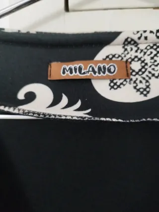 Abrigo Neopreno Estampado Blanco y Negro