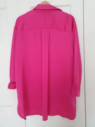 Camisa larga rosa oversize