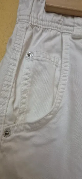 Pantalón cargo Bershka blanco algodón