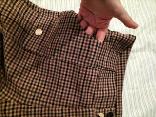 Pantalón campana cuadros