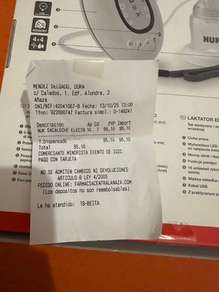 Sacaleches Eléctrico NUK First Choice+
