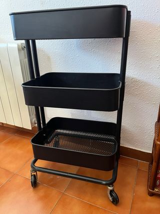 Carrito Organizador Ikea Raskog Negro ruedas