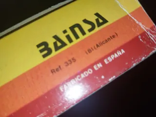 Antico giocattolo di calcio balilla BAINSA Spagna nella sua scatola