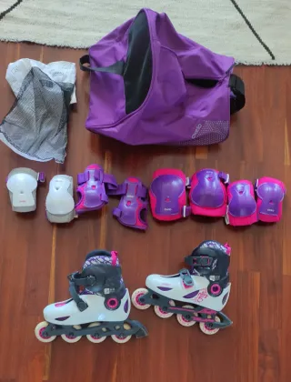 Patines Oxelo Talla 32-34 + Protecciones y Bolso