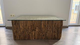 Mesa de centro madera y cristal
