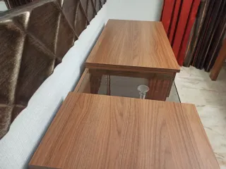 Aparador de salón madera y cristal