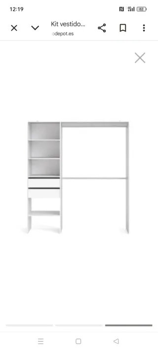 Vestidor modular blanco y gris