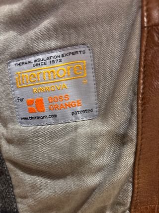 Chaqueta de Piel Marrón , hugo boss orange