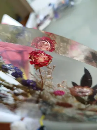 resina epoxi con flores preservadas, para mesa o