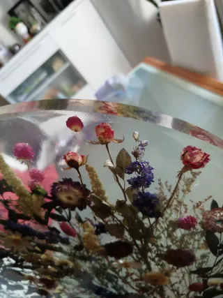 resina epoxi con flores preservadas, para mesa o
