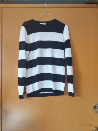 Maglioncino uomo a righe bianche e nere