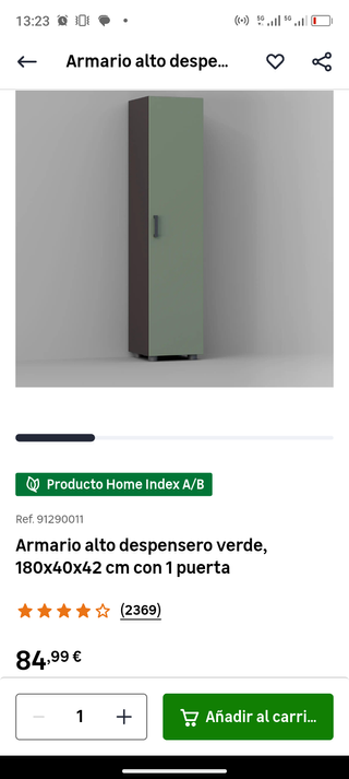 Armario alto madera y cristal