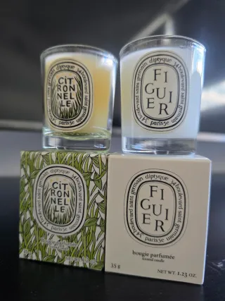 Set di due candele profumate Diptyque, Citronnelle e Figue