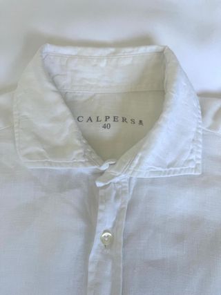 Scalpers White Linen Shirt 40 Premium Summer Butto
