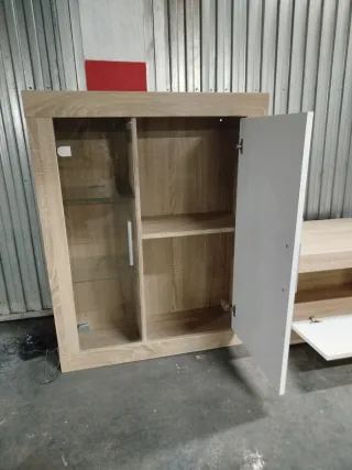 Mueble de salón Roble-Blanco