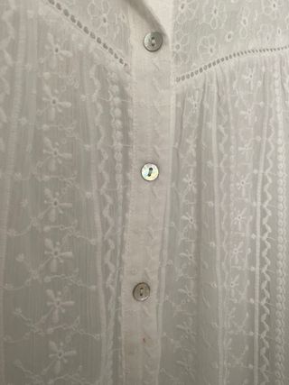 Camisa Zara bordada blanca Talla S
