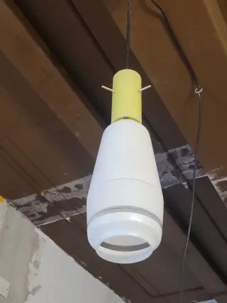 Lampada sospensione anni '60 vetro opalino