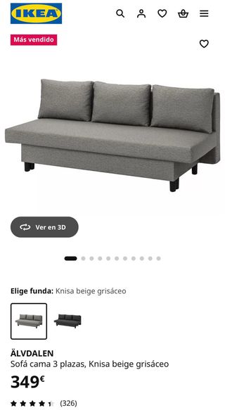 Sofá Cama IKEA ASARUM (actual ALDVALEN)