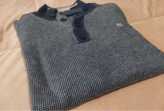 Jersey Pedro del Hierro botones azul/gris Talla M