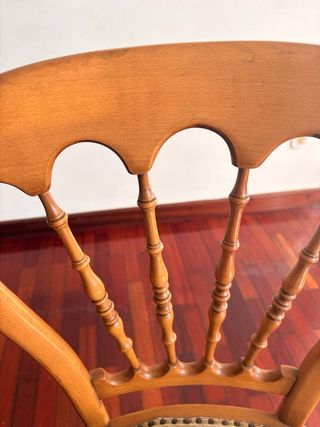 Silla vintage tocador/escritorio madera y terciope