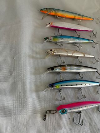 7 señuelos , artificiales, rapalas de pesca