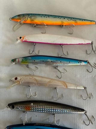 7 señuelos , artificiales, rapalas de pesca