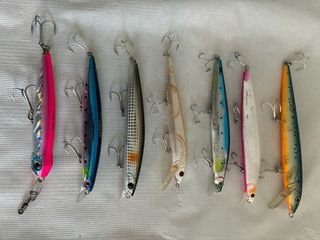 7 señuelos , artificiales, rapalas de pesca