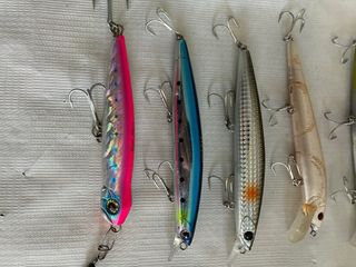 7 señuelos , artificiales, rapalas de pesca