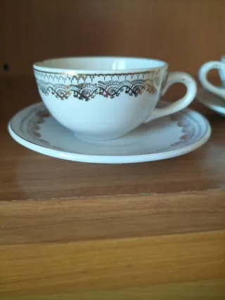 Juego de 3 tazas de café de porcelana